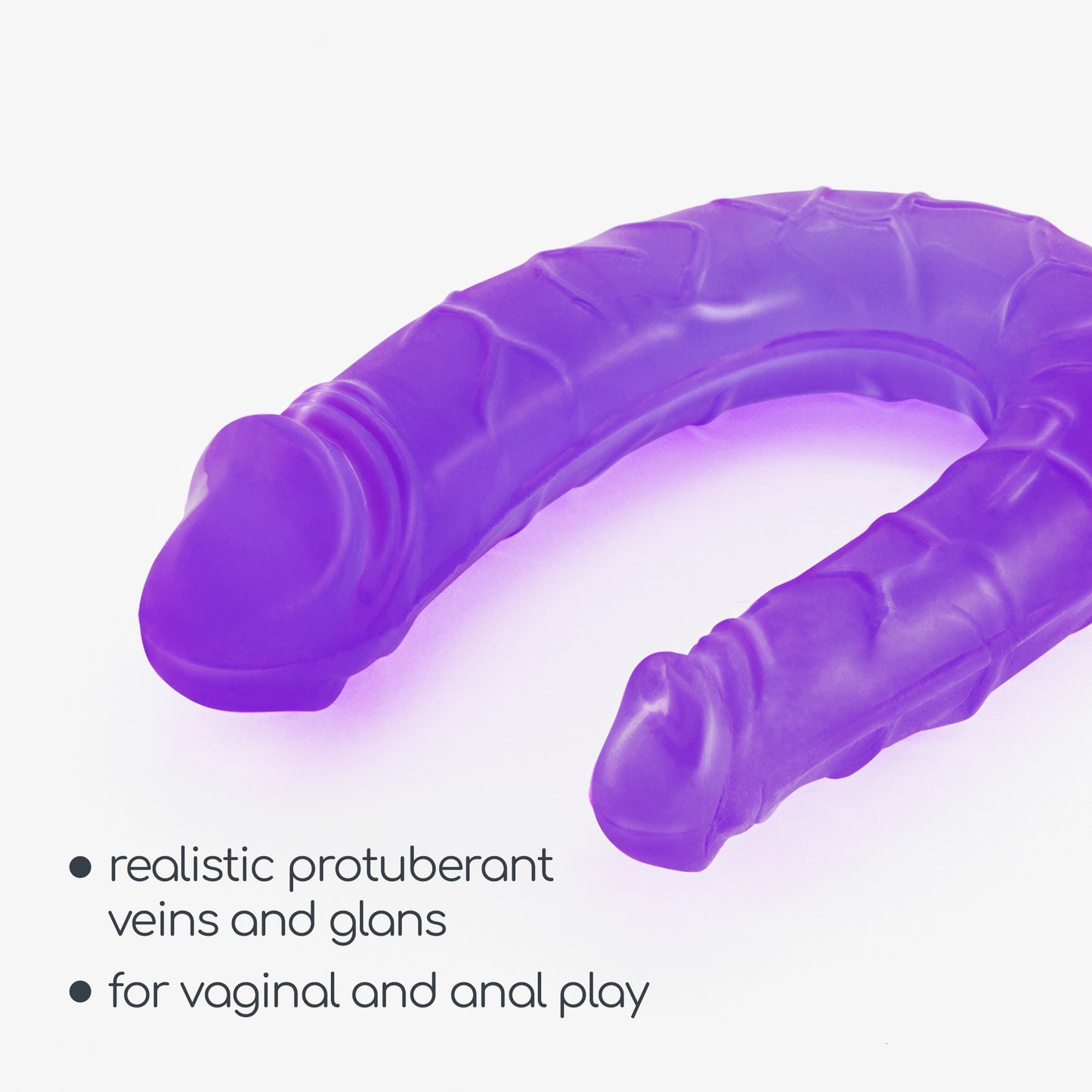 DEEP DIVER DILDO DUPLO COM LUBRIFICANTE ANAL 50ML CRUSHIOUS ROXO