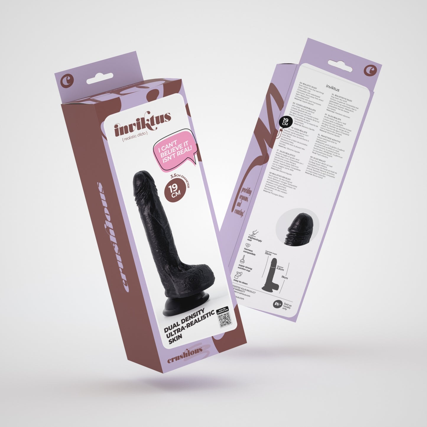 DILDO DE SILICONE LÍQUIDO INVIKTUS 7 CRUSHIOUS PRETO